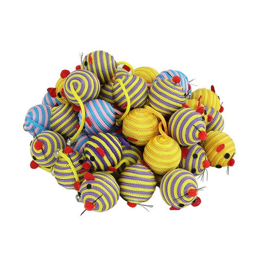 40pcs/pack Colorful Feather Cat Toys False Mouse Kitten Cat Toy Mixed Collection-2